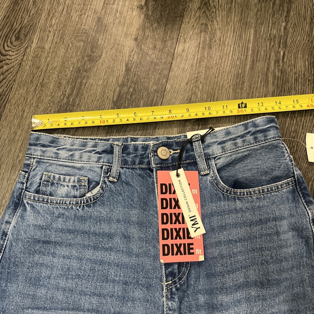 YMI Jeans Womens 5/ 27 Blue Denim Distressed Cuffed Dixie Fit Grunge Streetwear - Picture 6 of 12